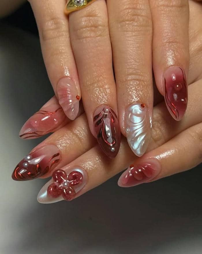 nail đỏ cá tính