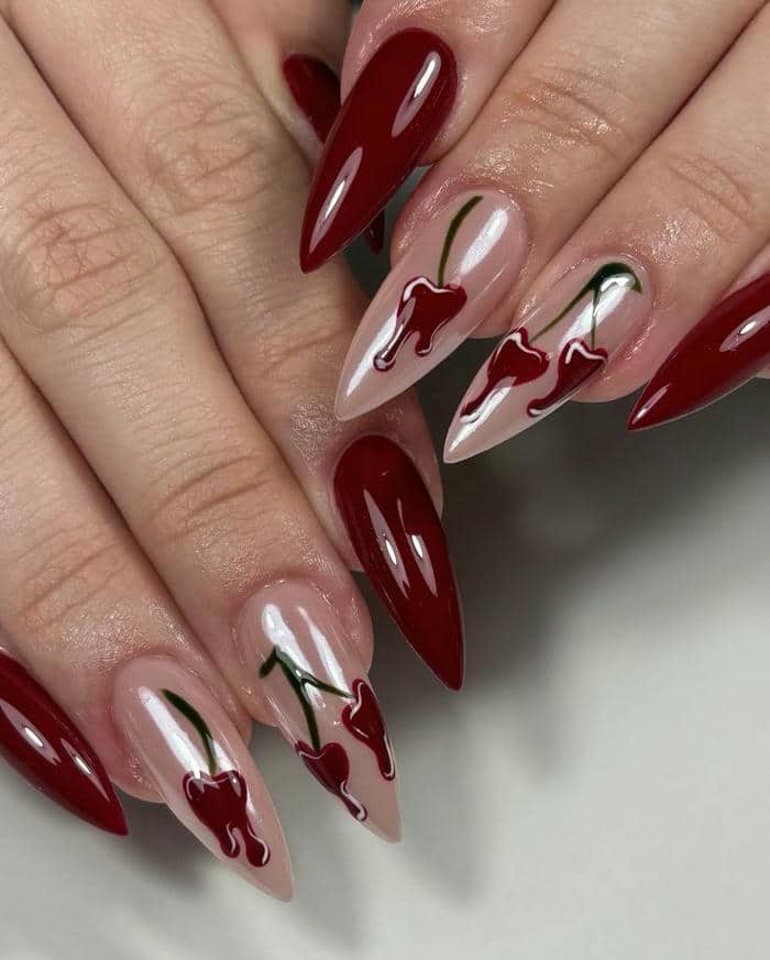 nail đỏ rượu vang