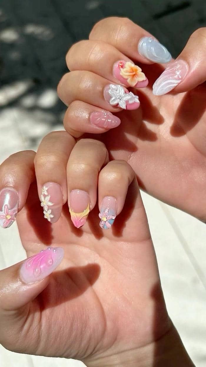 nail đơn giản đi biển