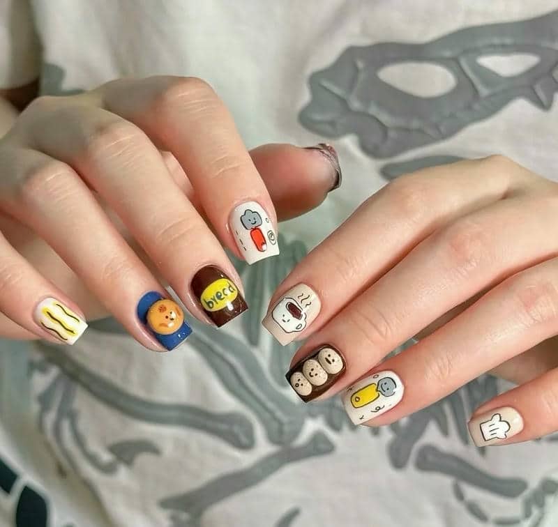 nail hài hước cho móng ngắn