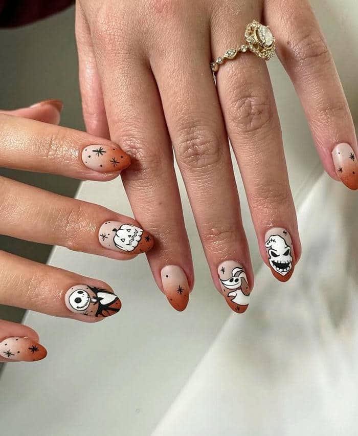 nail halloween đơn giản