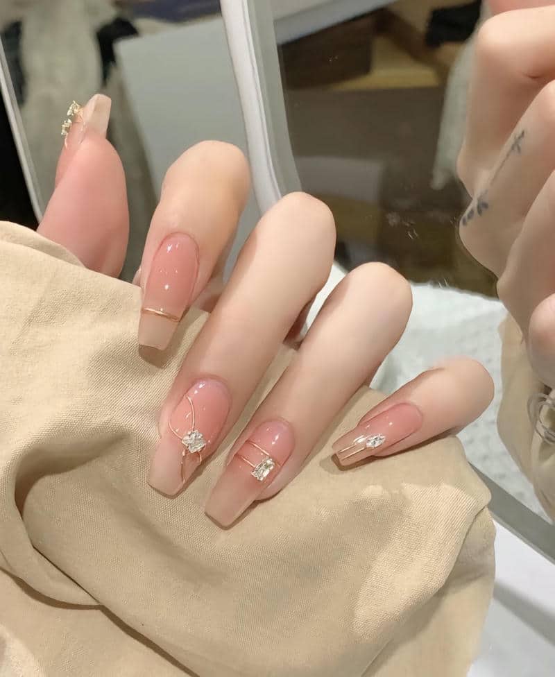 nail hàn quốc đơn giản, nhẹ nhàng