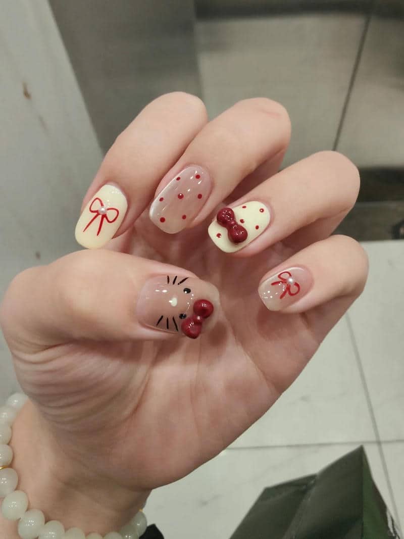 nail hello kitty đẹp