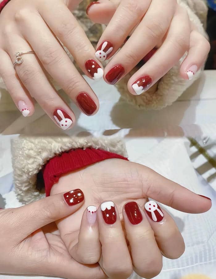 nail hình con thỏ