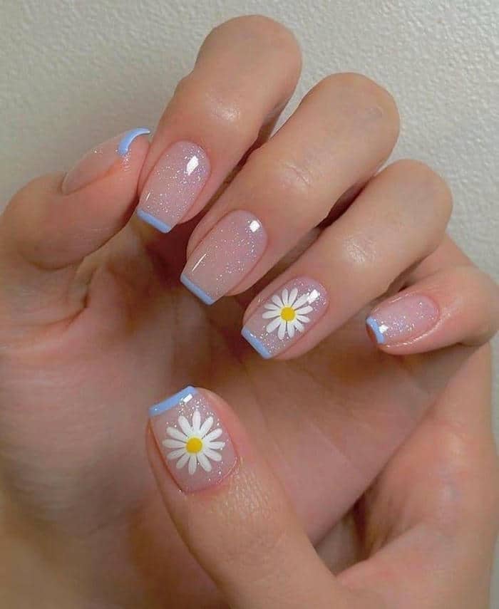 nail hoa cúc hoạ mi