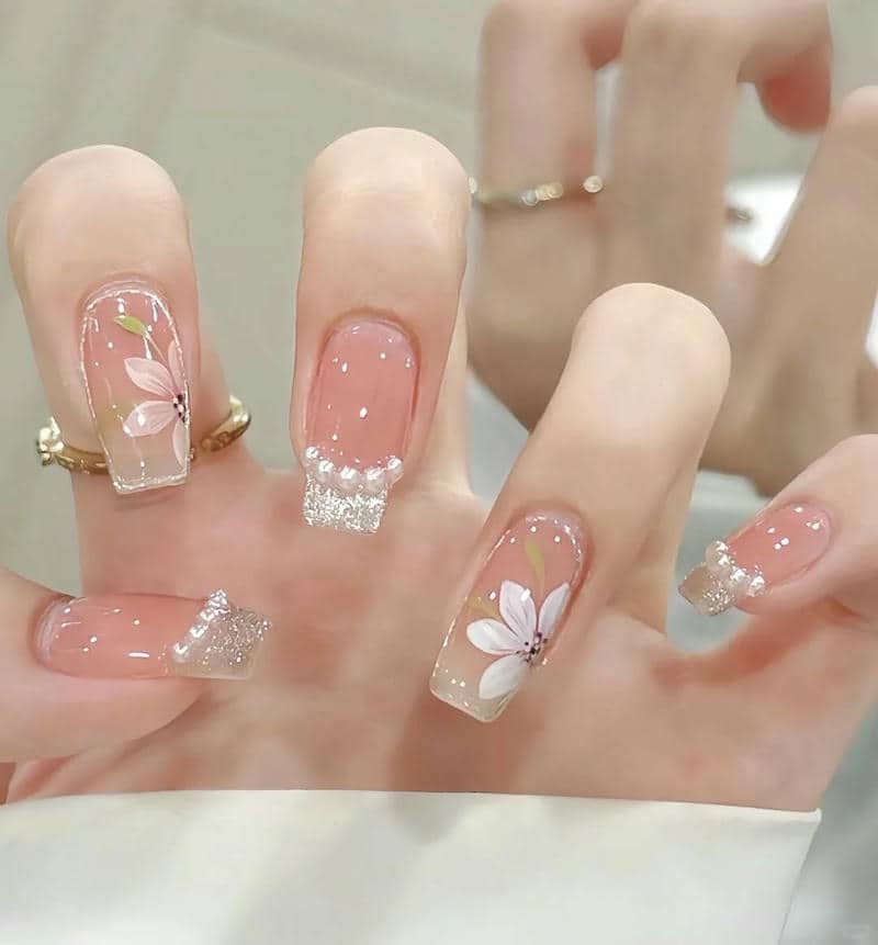 nail hoa đào đáng yêu