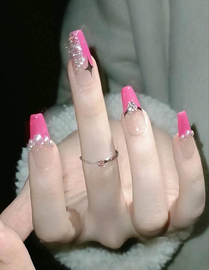 nail hồng cánh sen