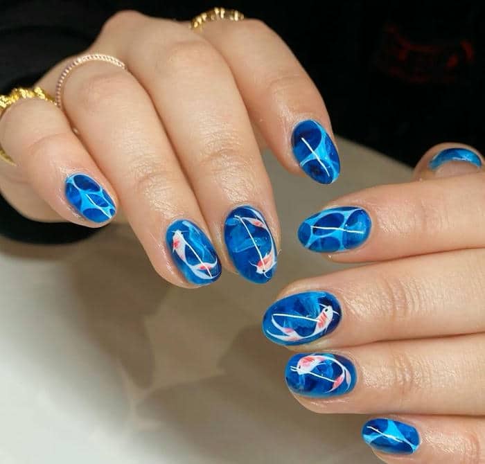 nail loang xanh