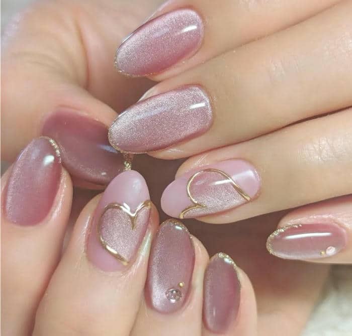 nail mắt mèo đính đá