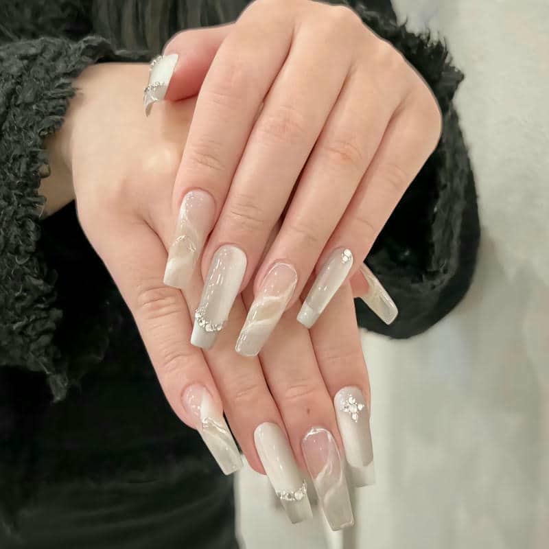 nail mắt mèo kim cương trắng