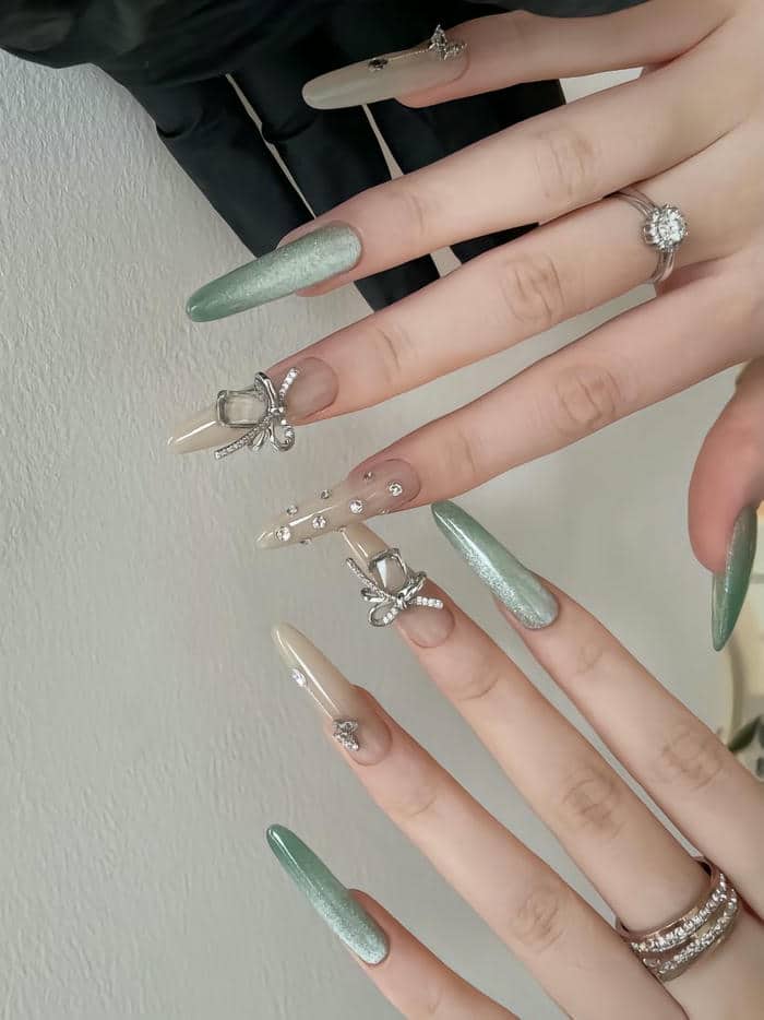 nail mắt mèo xanh lá