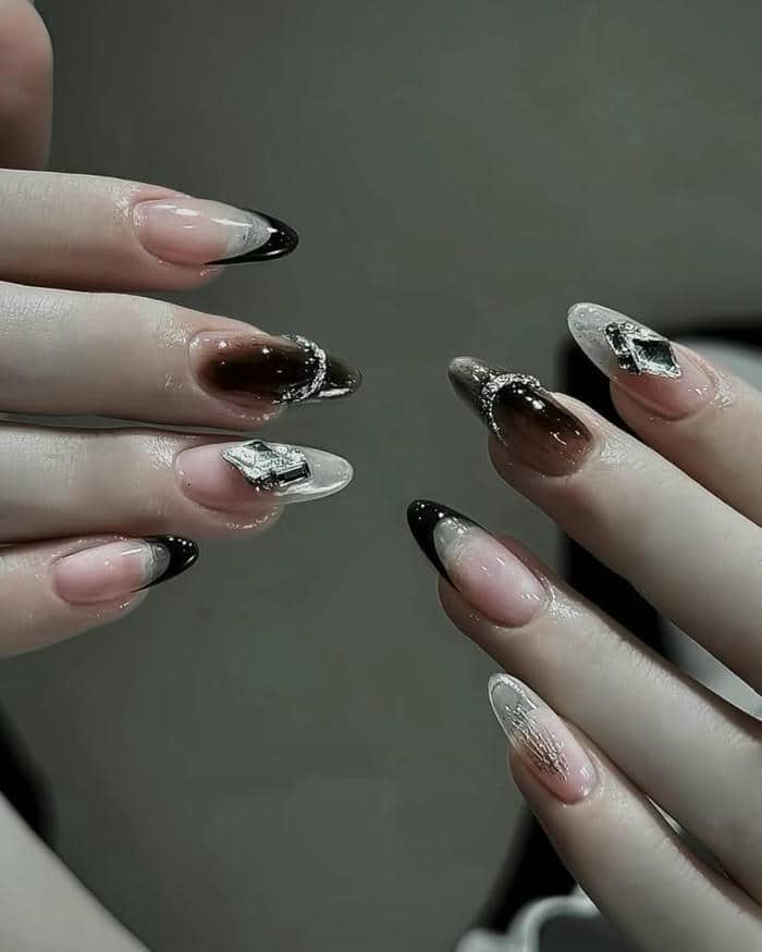 nail màu đen sang chảnh