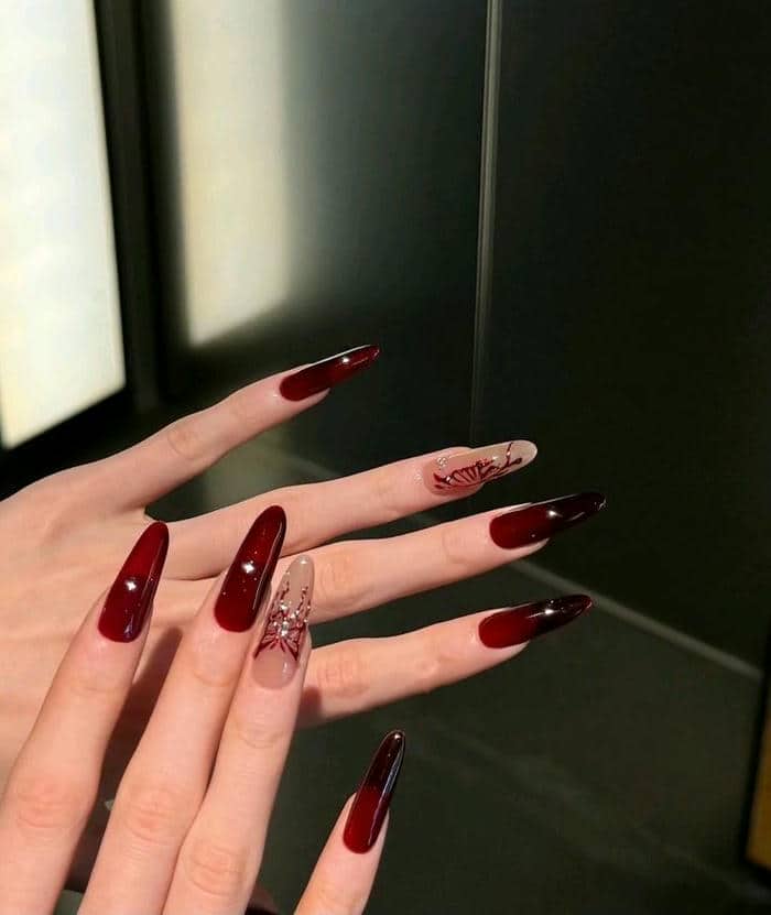 nail màu đỏ đất