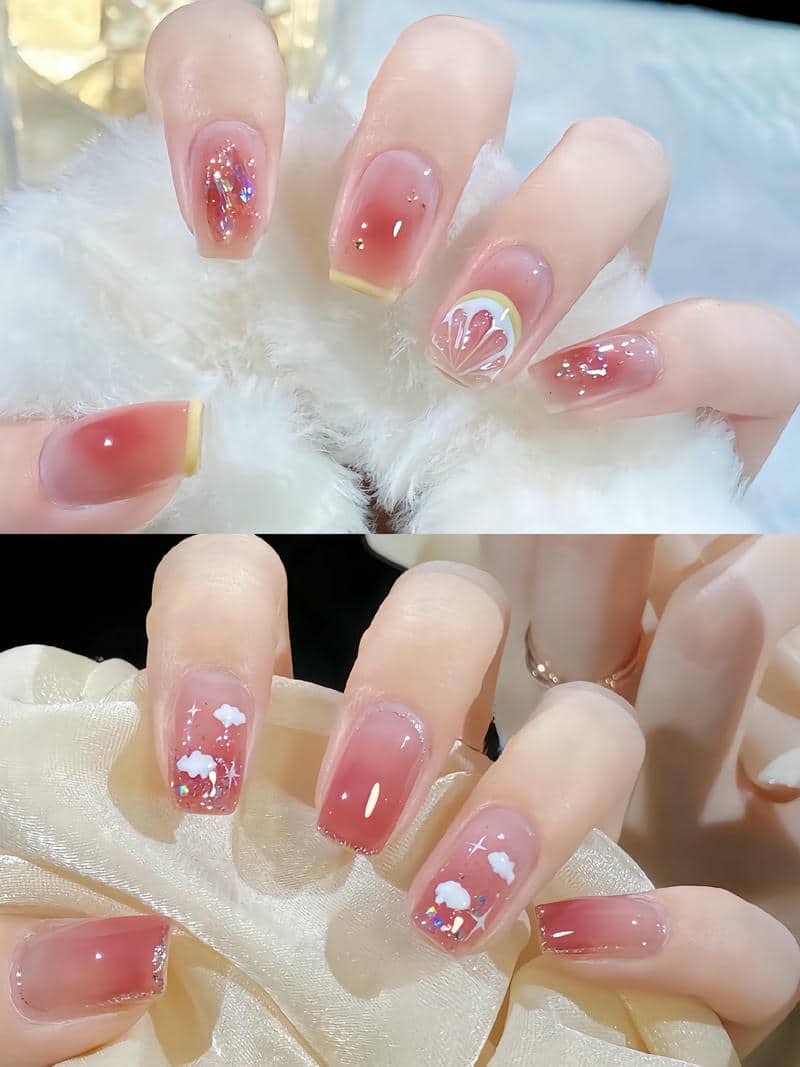nail màu đỏ thạch