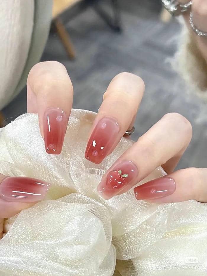 nail màu hồng đất
