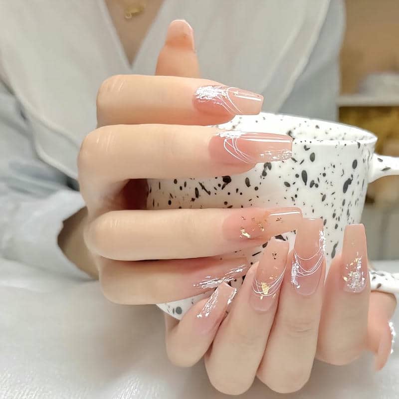 nail màu hồng thạch vẽ