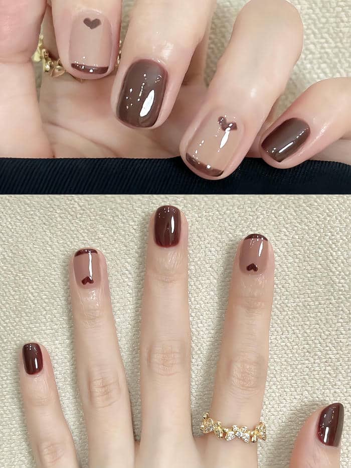 nail màu nâu nhạt