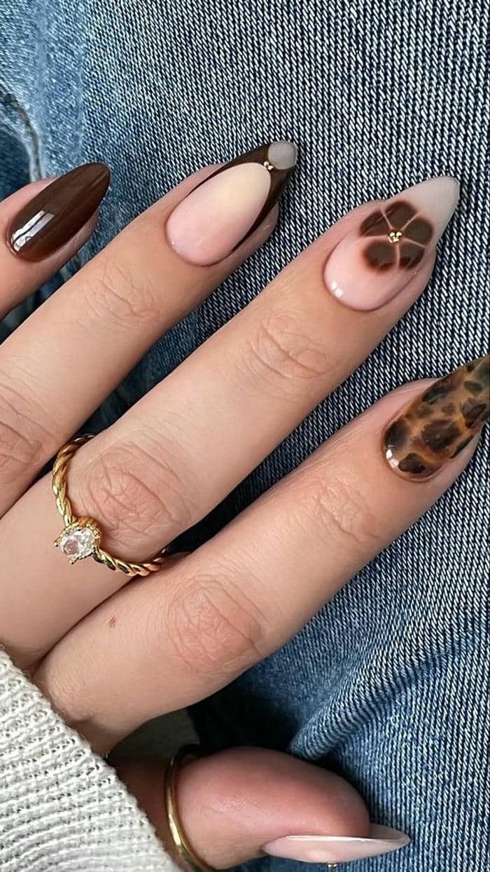 nail màu nâu socola