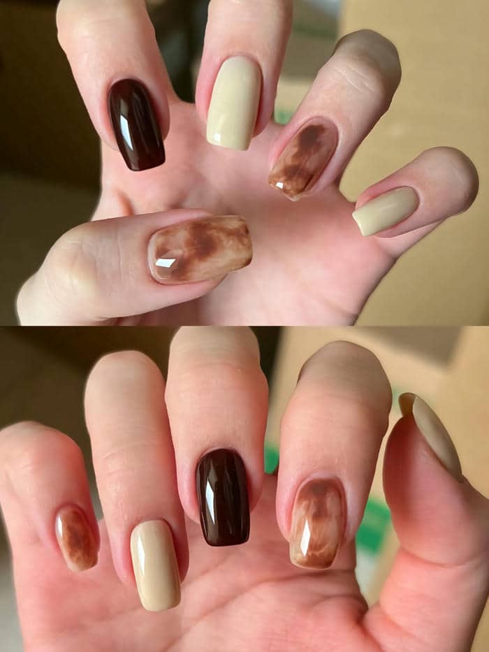 nail màu nâu sữa