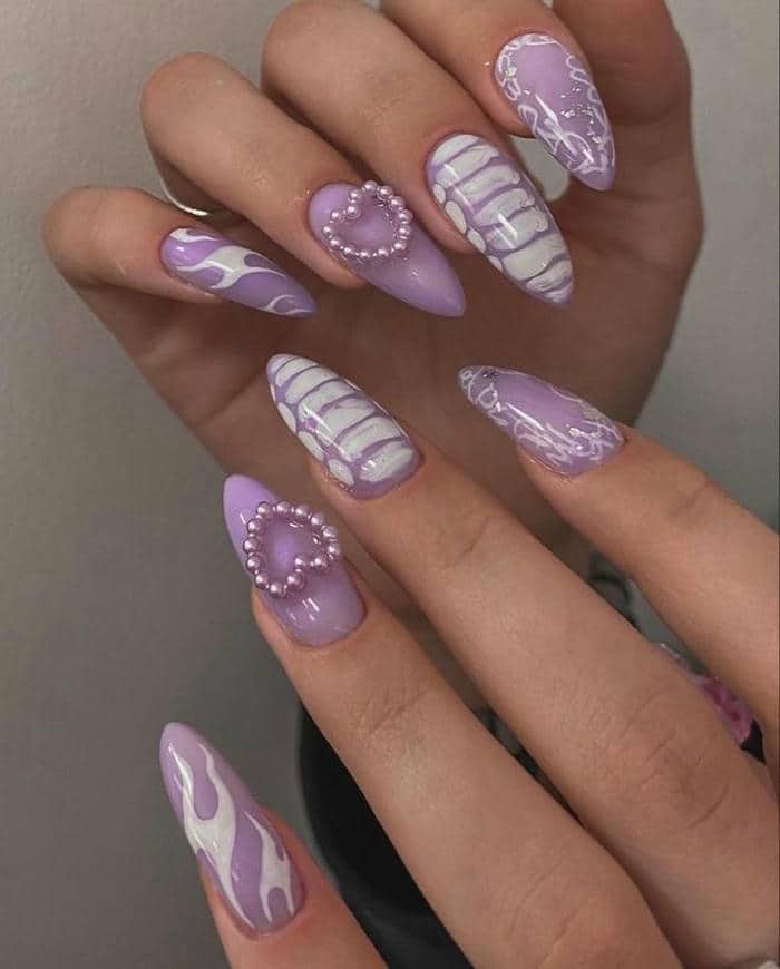 nail màu tím sữa