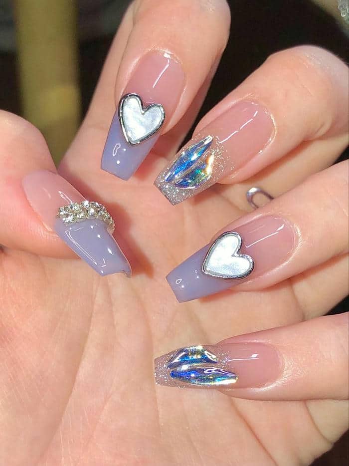 nail màu xanh dương nhạt đẹp