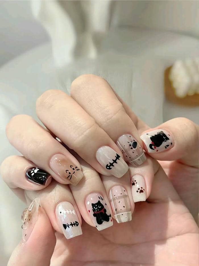 nail mèo cute