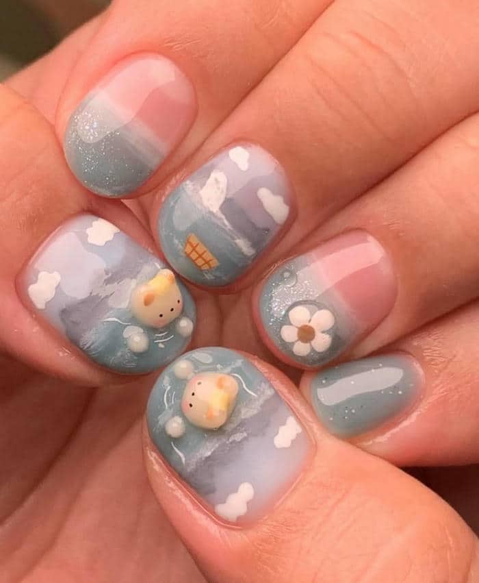 nail móng ngắn đi biển