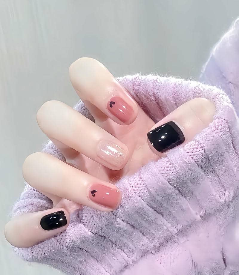 nail móng ngắn đơn giản, cute