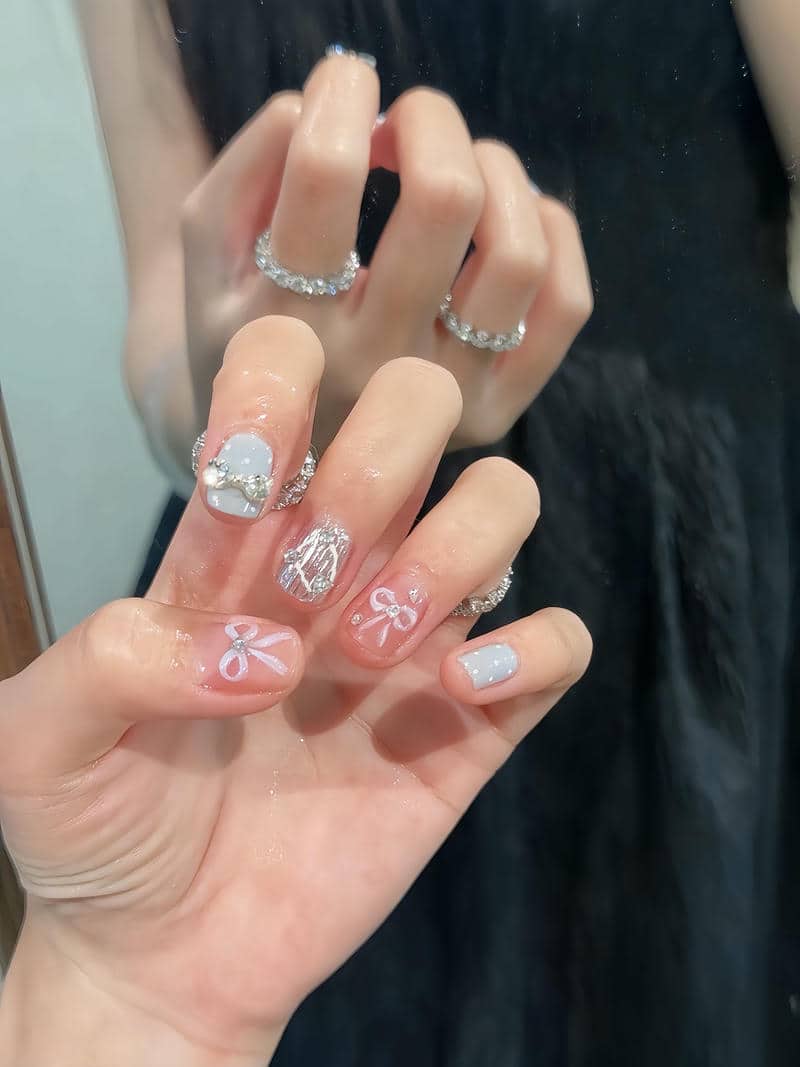nail móng ngắn đơn giản, đáng yêu