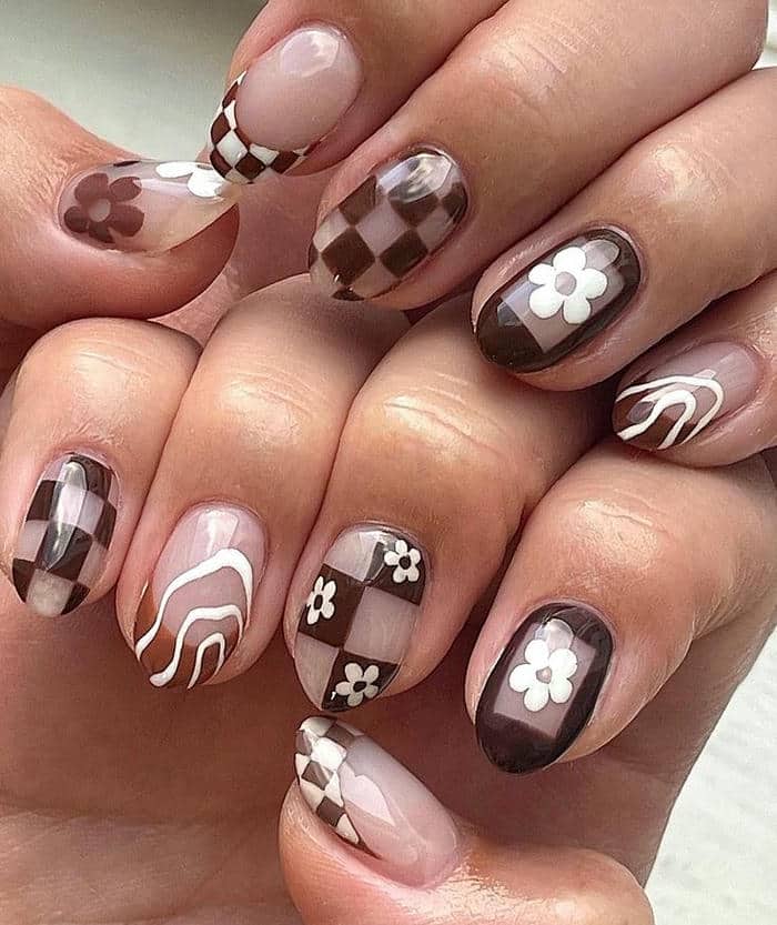 nail nâu cute