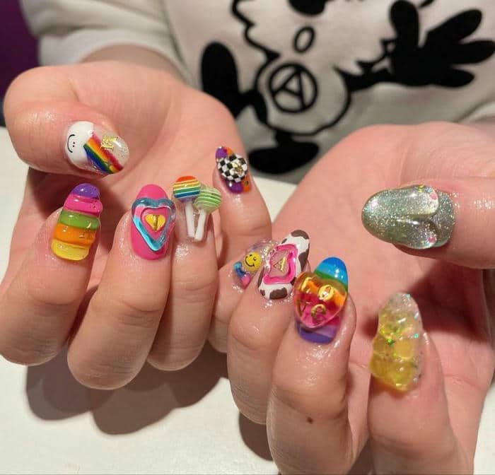 nail nhiều màu đáng yêu