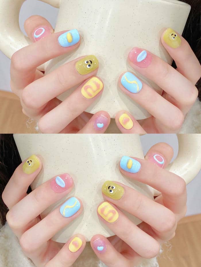 nail nhiều màu
