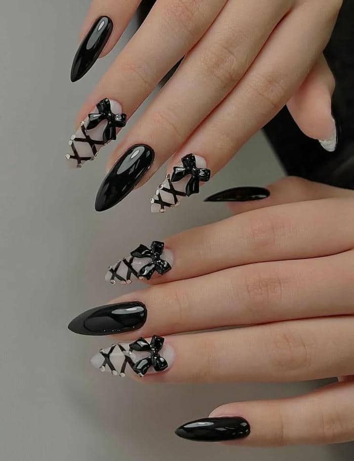 nail nơ đen