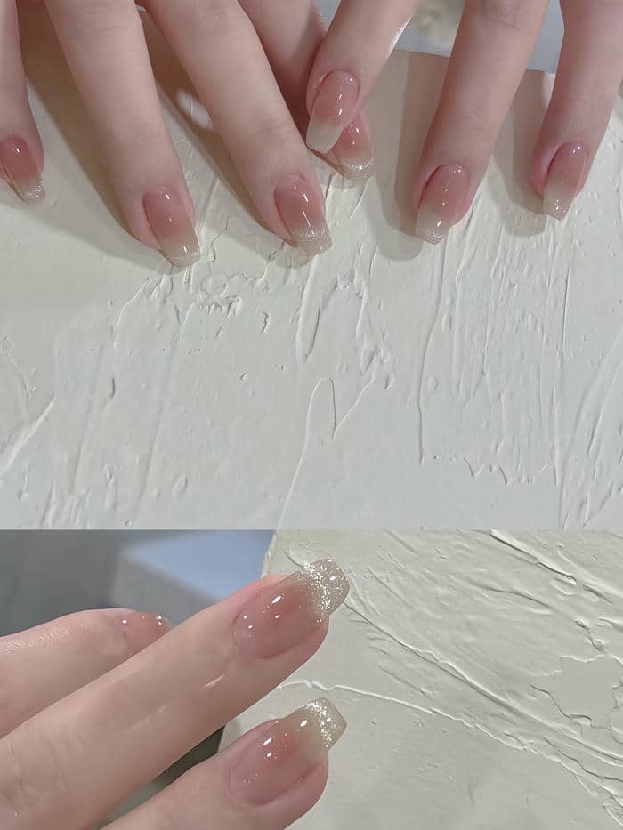 nail ombre mắt mèo