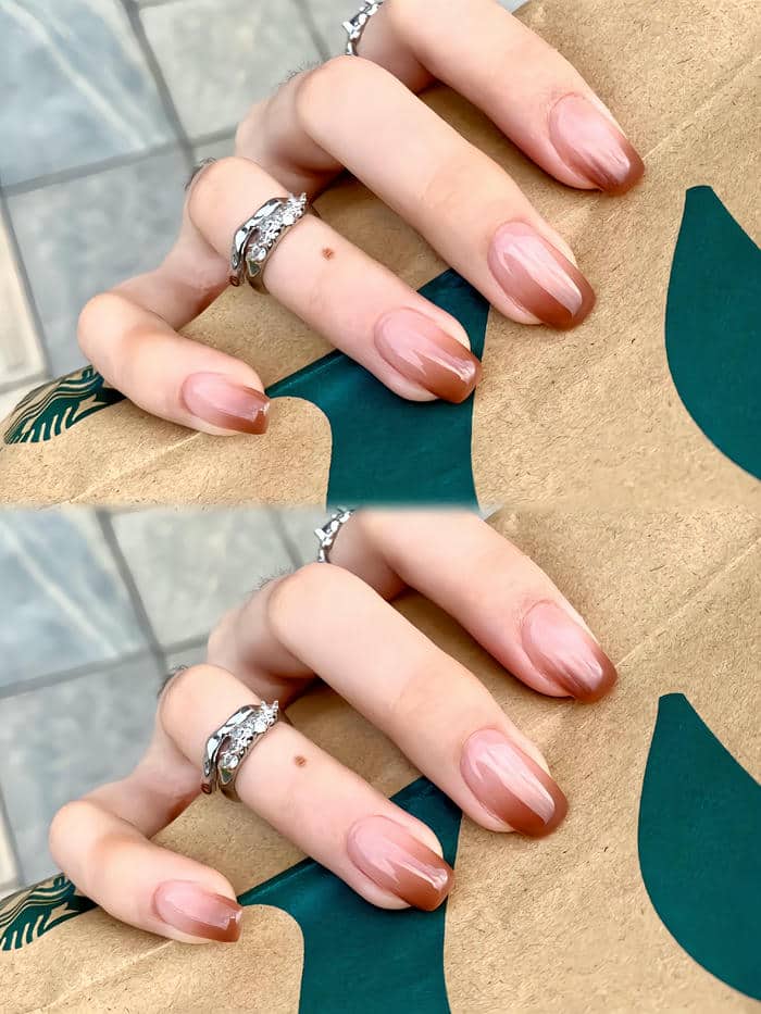 nail ombre nâu