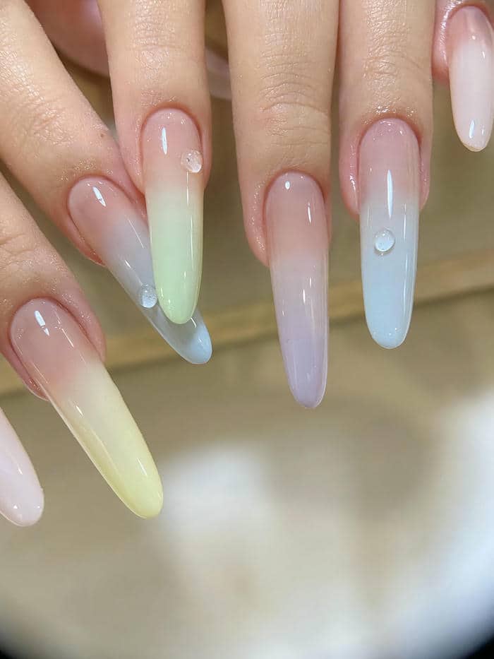 nail ombre pha màu