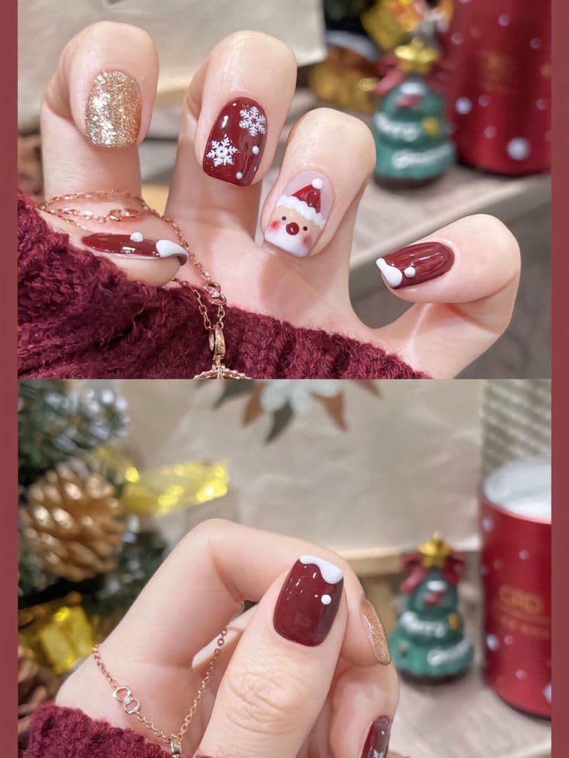 nail ông già noel cute
