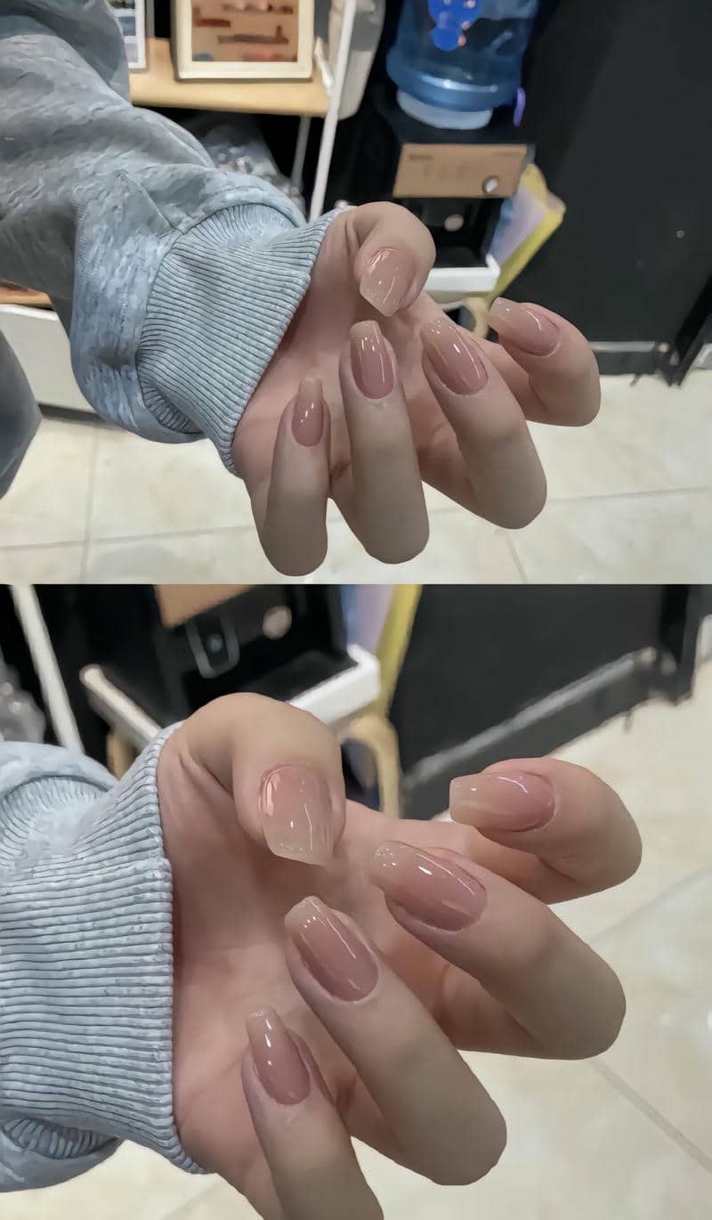 nail sơn trơn đơn giản cho học sinh