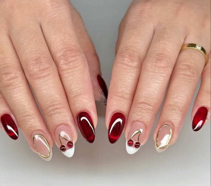 nail tết trắng