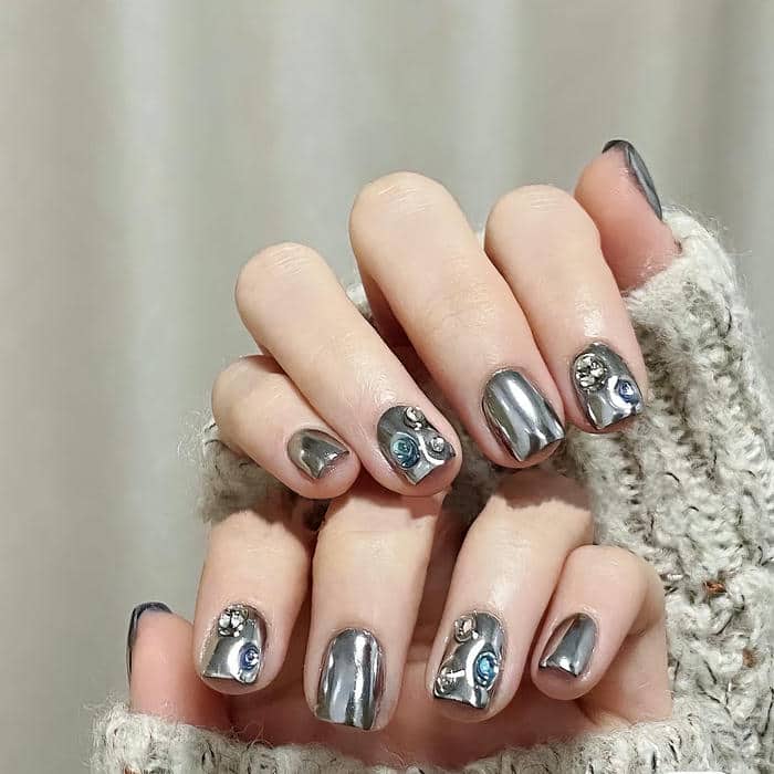 nail tráng gương bạc