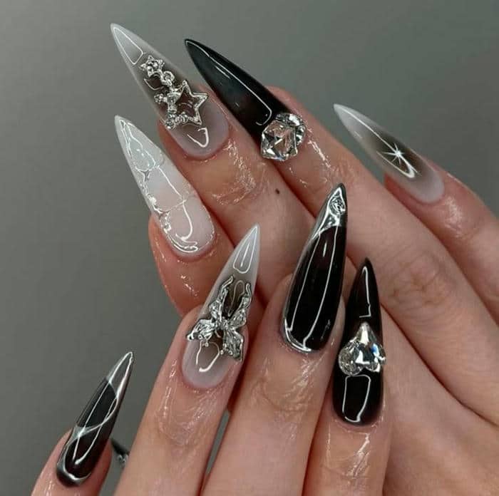 nail tráng gương đen