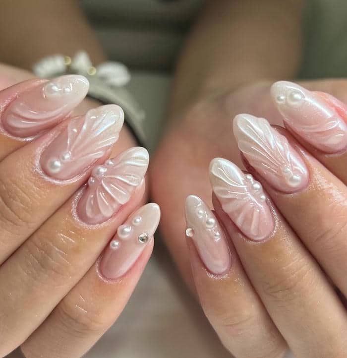 nail tráng gương ngọc trai