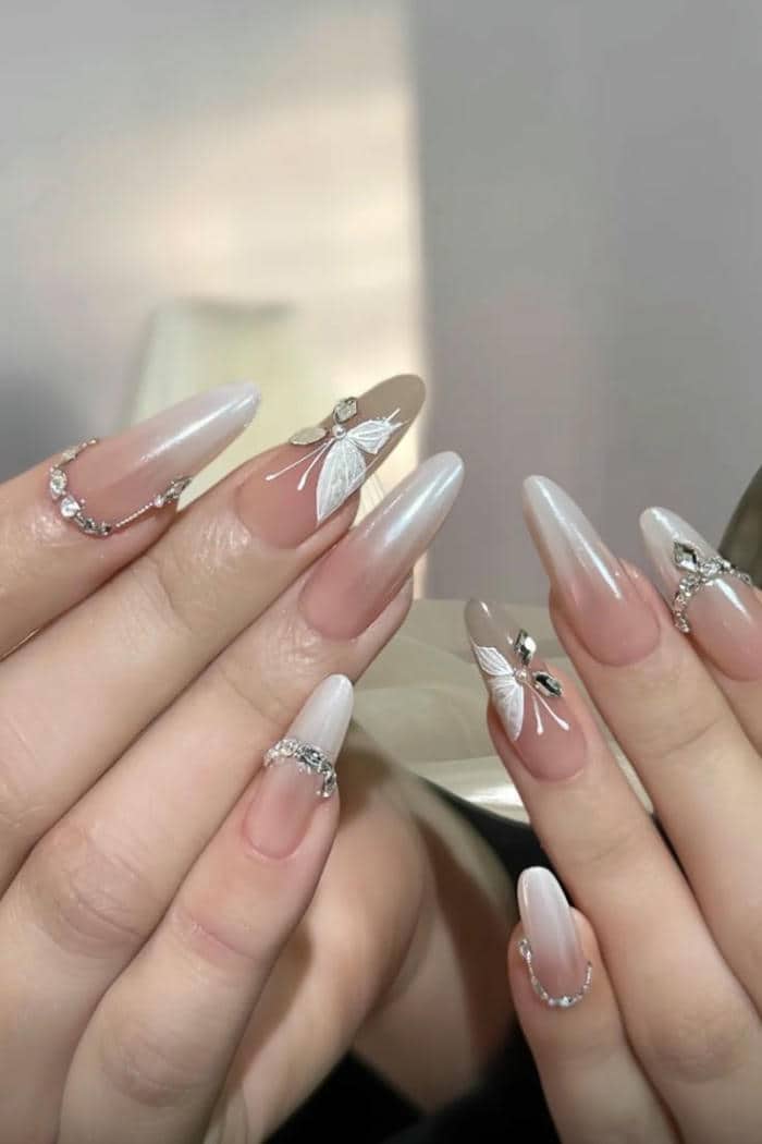 nail tráng gương ombre