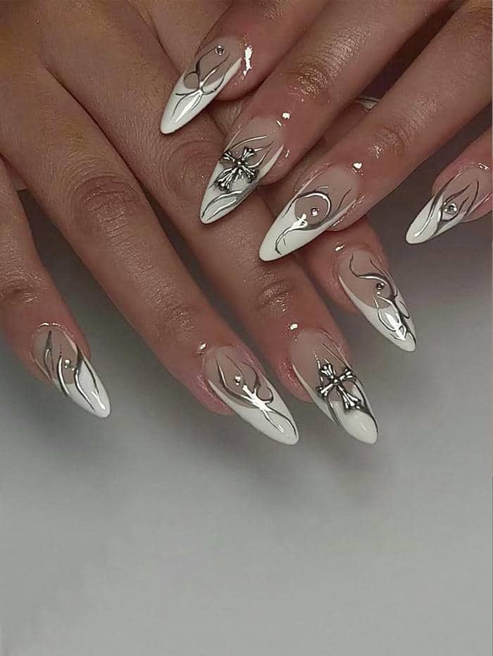 nail tráng gương trắng