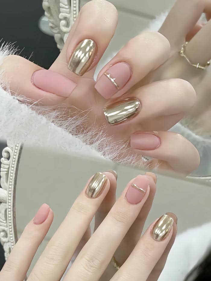nail tráng gương vàng