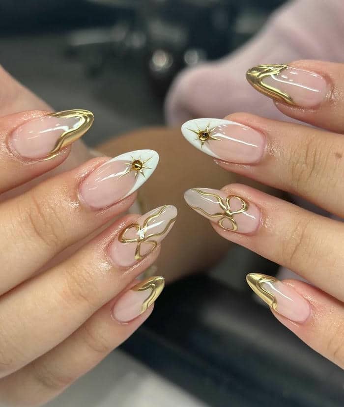 nail tráng gương vàng