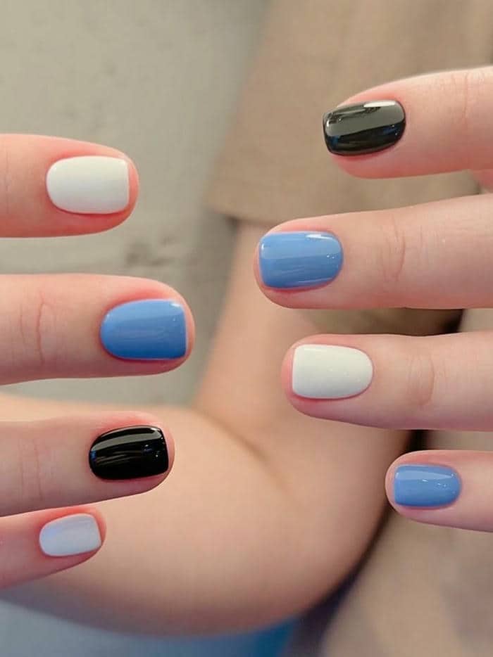 nail trơn phối màu