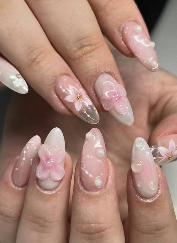 nail trong suốt đáng yêu