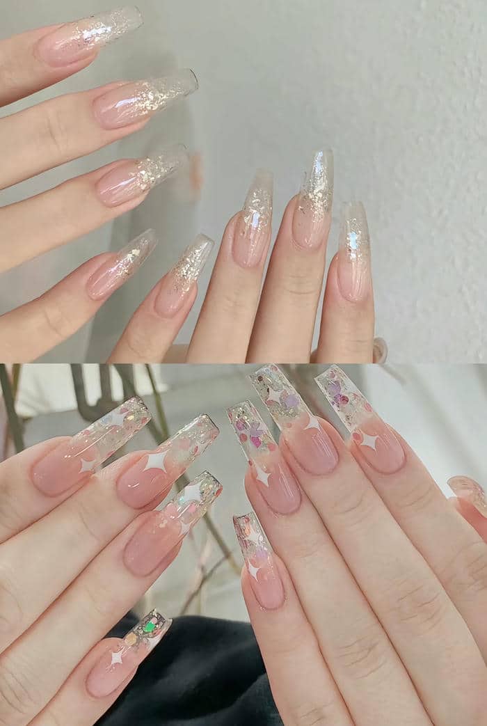 nail trong suốt đẹp