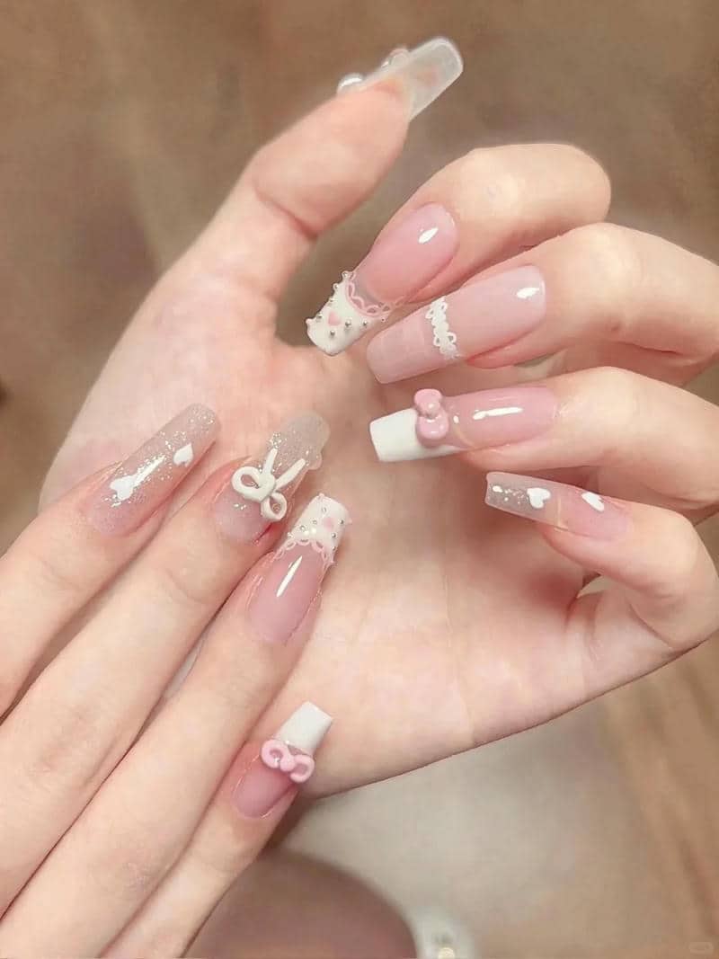 nail valentine nhẹ nhàng